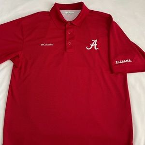 Columbia PFG Omni-Shade Alabama Crimson Tide Mens Vent Polo Shirt Size Medium